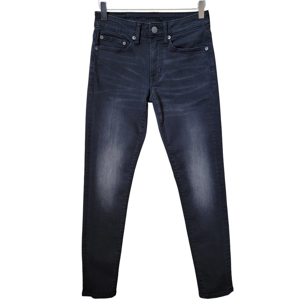 American Eagle Outfitters AEO Slim Taper Black Denim Jeans 26x30